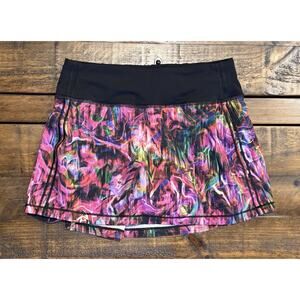 Lululemon Pace Rival Mid Rise Skirt Hyper Flow Pink Multi / Black W8A95R Size 2